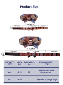 1PC Dog Collar, Soft Plaid Bow Pet Collar  Adjustable Size For Small To Large Dog Puppy Cat - Multicolor - View 2