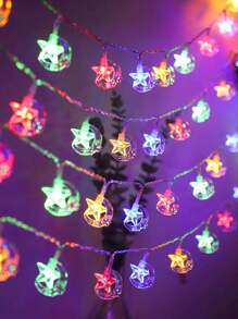 1 st 1.5/3/6M schattige ster en maan decoratieve lichtsnoer, batterijvoeding binnen Ramadan decoratie ster lichtsnoer, kamerdecoratie, slaapkamerdecoratie, muurdecoratie lichtsnoer, Eid Al-Fitr Eid Al Adha decor maanlichten