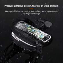 Bike Phone Stand Bag Bike Handlebar Bag 6.7-Inch Large Capacity Touch Screen Phone Stand Waterproof Front Frame Bag Bike Accessories Bag - Black - View 3