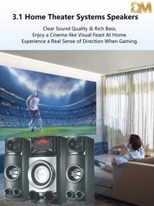 Barra De Sonido Teatro En Casa 2.1 con Subwoofer,DM-L2,Bocinas de bluetooth Grandes,2 En 1 con Conexión Bluetooth Conexiones USB, Óptico Y Auxiliar, Incluye Contro,Remoto,Sound Bar,Sonido 3D,inteligente bocina bluetooth Altavoces estéreo con estilo, 38Hz, AC110V, USB, SD, Radio FM, Mp3,DVD,VCD,X-BASS,altavoces con cable, sistema de sonido, música en miniatura, festivales de música, fiesta bocina,para ver películas, karaoke,escuchar canciones, ver partidos de fútbol - Negro - Ver 7