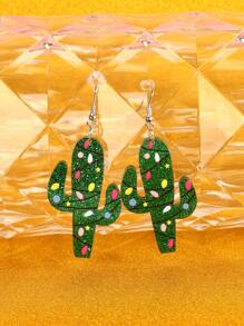 1對女性時尚沙漠仙人掌綠耳環,狂歡節、情人節、友人禮物、女性禮物、最佳友禮物 - 仙人掌 - 查看 2