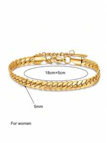 1入組不銹鋼手鏈 - 金色 - 查看 11