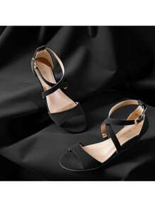 Women Wedge Sandals Adjustable Ankle Strap Open Toe Platform  Low Wedge Work Valentine's Day Wedding Party  Dating Prom Pump Wedge Sandals - Black - View 8