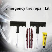 1入組汽車輪胎修理套件,6件修理工具組合適用於摩托車和汽車 - 彩色 - 查看 2