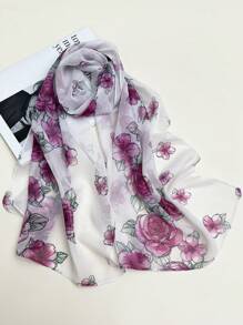 A Women's Printed Scarf, Versatile Small Silk Scarf Suitable For Casual Wear, Bag Head And Daily Use Elegant Bandana,Hair Band,Head Band Ideal For Dressing Up Your Look - Multicolor - View 6