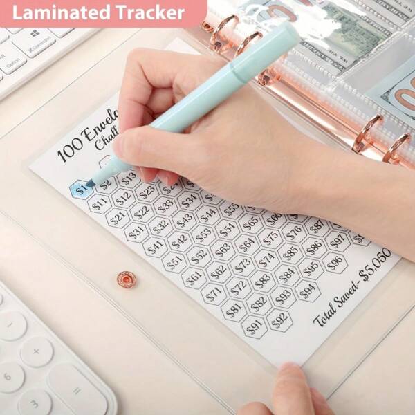 100 Envelopes Money Saving Challenge Binder, Money Saving Binder With