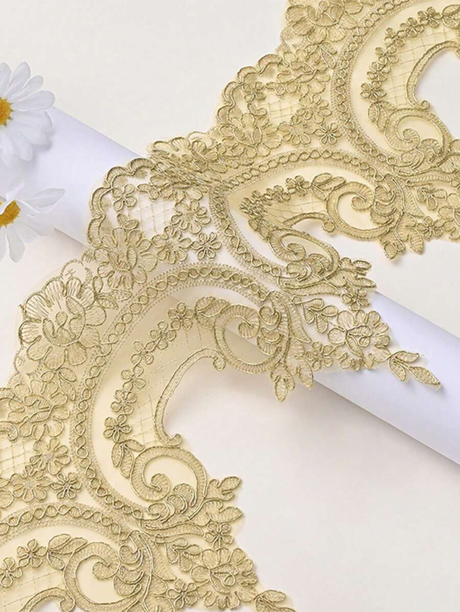 Hoa xương thêu ren cổ điển viền pha lê, trang trí quần áo & dệt may gia đình, chiều dài: 91,44cm, chiều rộng: 21cm
