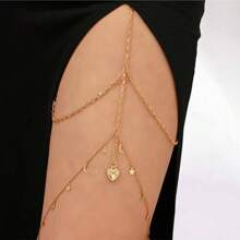 1 件金色蕾丝交叉多层星月流苏臂环和腿链，创意性感个性化设计珠宝，时尚百搭，适合女性、婚礼、海滩、派对 - 金色 - 查看 6