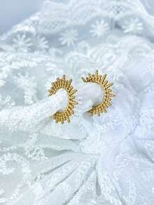 1只 精美時尚不鏽鋼耳夾,可與乳頭戒指一同使用,輕微可調整,男女日常穿戴均宜 - 串珠不銹鋼耳夾乳夾 - 查看 5