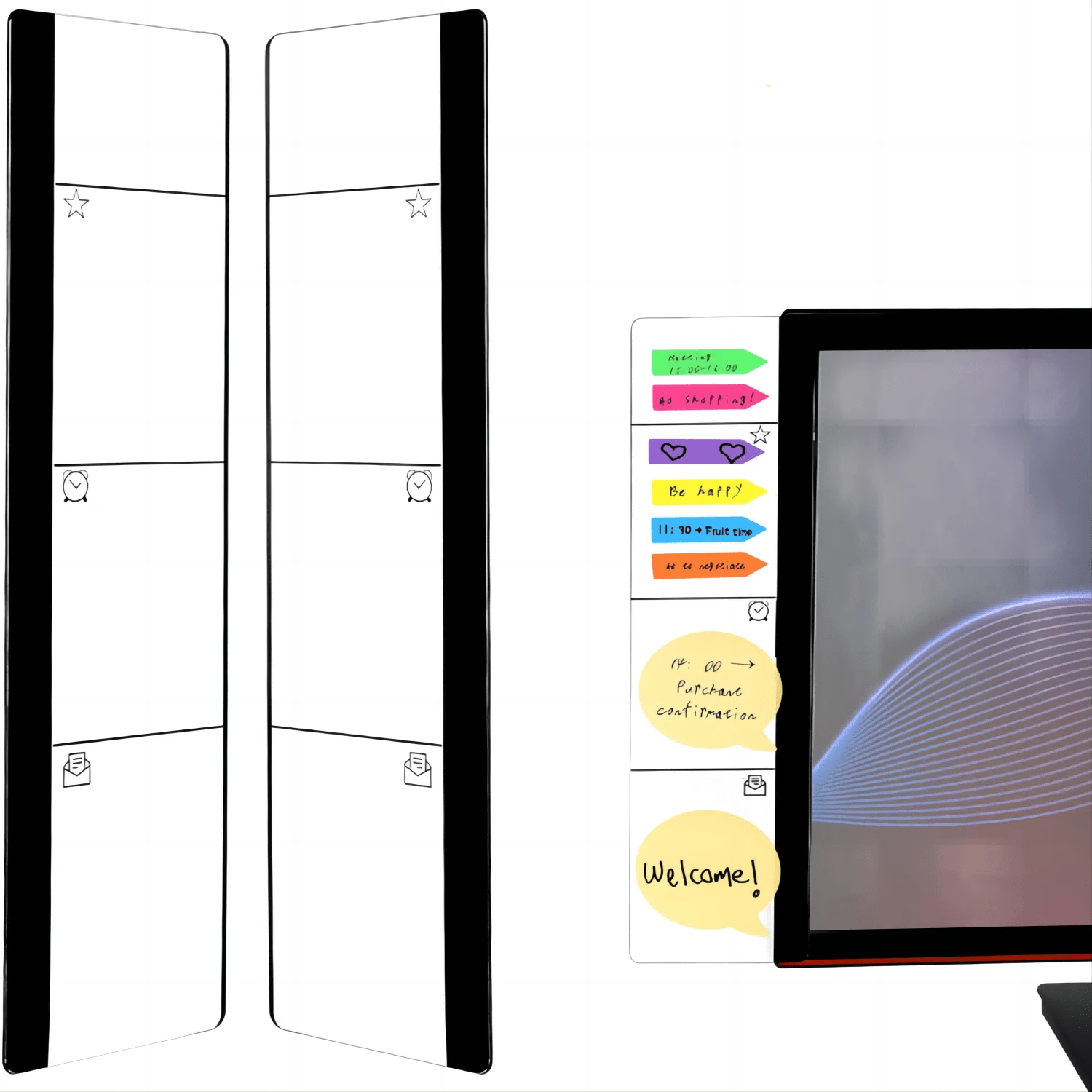 2pcs Office Desk Accessories  Computer Monitor Memo Board Computer Message Board Office Supplies for Women Men Computer Sticky Note Holder Home Office Accessories Office Desktop Message Office Decor - Transparent - View 1