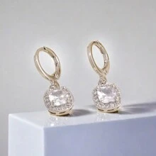 1pair 2024 European/ Recommended Gift For Valentine's Day Earrings, Made Of Pure Brass, Microset With Cubic Zirconia. Suitable For Women To Wear On Festivals, Dates, Parties, Schools And Daily Life. (Recommended Valentine's Day Gift For 2024) - Brows and Eyes Creative Design Boutique Copper Earrings - View 11