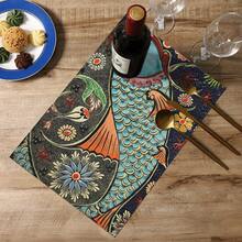 1入組pvc家用餐桌裝飾方形餐墊,防滑,耐磨,高溫耐性 - 彩色 - 查看 4