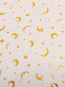 Miater 1 Piece Of Ramadhan Pillowcase Velvet Hot Stamping Stars And Moon - Gold - View 3