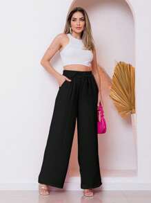 Women Pants - 黑色 - 查看 1