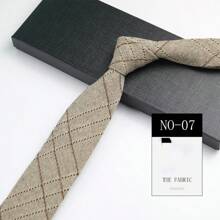 1 件棕色/酒红色/灰色条纹手工领带适合日常聚会场合工作男士领带 - 彩色 - 查看 5