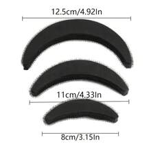 3pcs/Set DIY Fashion Heightening Puff Bangs Hair Pad Punta Clip Beehive Hairpin Hair Styling Tools Hair Maker Clip Black, Hair Volume Increase Puff Sponge Pad Bump Up Insert Base DIY Updo Styling Women Hair Accessories