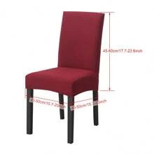 4/6 Stück Jacquard Stuhlhussen für Esszimmerstühle, Hotel, Hochzeit, Party - Bordeaux - Übersicht 9