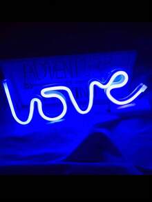 1pc Love Shaped Neon Light - Yellow - View 7
