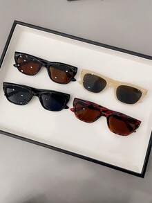 1pc Ladies' Square Fashion Glasses Suitable For Daily Wear, Travel And Parties - Multicolor - View 1