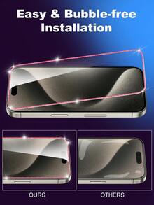 1 片全覆蓋高清螢幕保護貼,帶有閃亮粉紅色邊緣,裝飾您的手機,相容於 Iphone 6s 至 15 系列 - 無色 - 查看 5