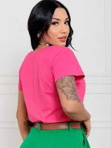 Women T-Shirts - Màu Hồng Tươi - Xem 3