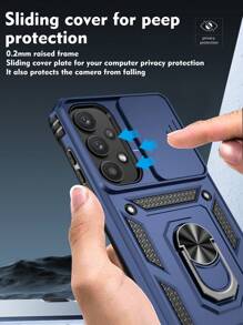 男士 iPhone 手机壳，全新二合一手机壳，带 360 旋转支架，坚固保护壳，带集成支架，兼容 Apple IPhone 11/12/13/14/15 Pro Max、三星 Galaxy A14/A24/A34/A35/A54/A55、S23/S24、S22 Ultra、OPPO、VIVO、Redmi Note 11/12 Pro - 藍色 - 查看 6