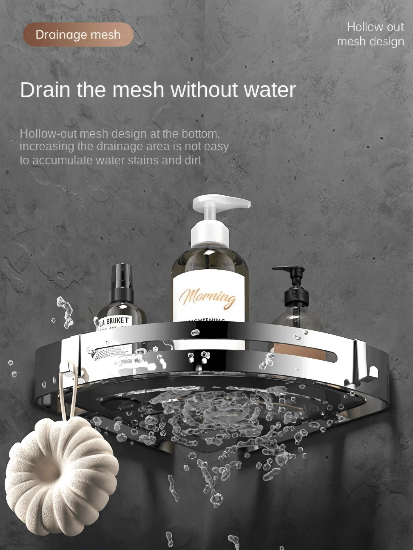 Edelstahl Aufbewahrungseckregal Fürs Badezimmer Mit Hoher Tragfähigkeit