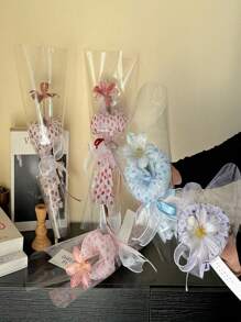 15 片心形鮮花包裝紙,情人節花店用品,生日節日派對禮物 Diy 裝飾材料 - 粉色 - 查看 5