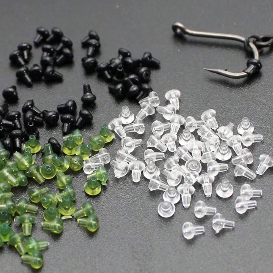 Black Hook Stops Beads Carp Fishing Accessories Stoper Clear Green Black Carp Fishing Hair Chod Ronnie Rig Pop UP Boilies Stop - Black - View 1