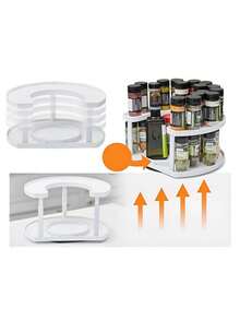 Estante giratorio para especias, organizador de cocina giratorio 360°. - Albaricoque - Ver 5