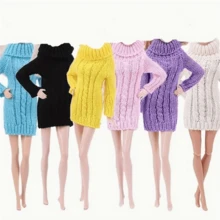 1入手工製作適用於30厘米娃娃編織毛衣，適用於BJD服裝秋冬派對裝扮服裝，可穿著於1/6娃娃身上（不含娃娃） - 黃色 - 查看 4