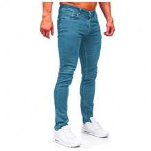 Shendy Vendy Men's Slim Fit Stretch Denim Jeans - 藍色 - 查看 2