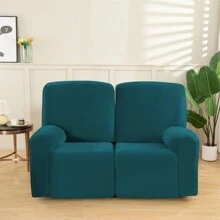1/2/3 Seat Velvet Recliner Sofa Cover Stretch Lounge Armchair Couch Slipcover Recliner Chair Cover Velvet Recliner Chair Covers Sofa Chair Slipcover With Side Pocket For Furniture Protector - Green - View 10