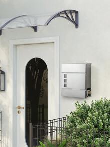 SONGMICS Stainless Steel Modern Letter Box With Newspaper Holder, Lid, Lockable, Easy To Install, Silver - Silver - View 8