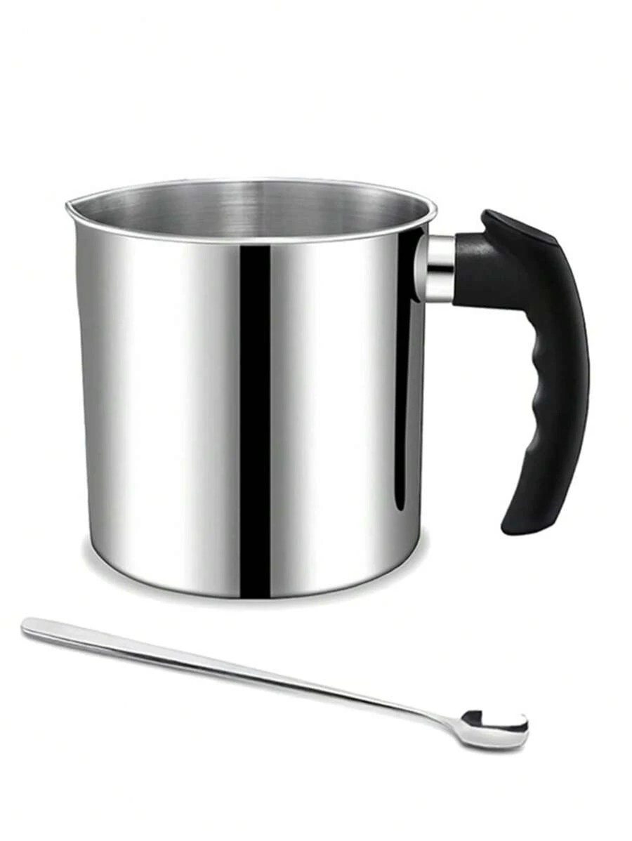 DIY 香薰蜡烛工具制作材料套装，1.3L 熔蜡锅 + 勺子万圣节、幽灵、秋季、节日、节日圣诞节、冬季、节日、节日、房间装饰、礼物 - 銀色 - 查看 1