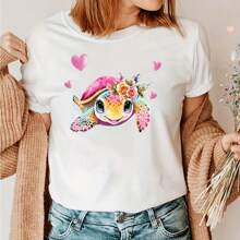 2 Piezas/3 Piezas De Acuarela De Tortuga Marina, Pegatina De Transferencia De Calor Con Flor, Vinilo Imprimible, Transferencia De Calor, Calcomanías Decorativas, Parches Para Ropa, Camisetas, Sudaderas, Sombreros, Almohadas, Bolsos - Multicolor - Ver 8