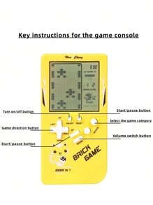 1 Classic Retro Russian Block Game Console, Large Screen, Eye Friendly Casual Game Console - Green - View 3