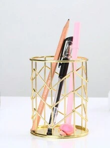 1pc Highly Attractive And Beautiful Gold-Tone Hollow Out Pen Holder