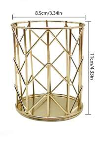 1pc Highly Attractive And Beautiful Gold-Tone Hollow Out Pen Holder