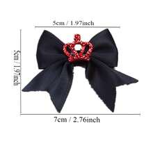 Kids' Hair Accessories Crown Shaped Hair Ties With Cute Bows For Girls, Elastic Hairbands Won'T Hurt Hair - Black - View 2
