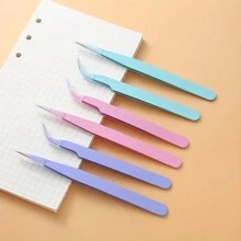 2pcs/Set Straight And Curved Pointed Tweezers For Eyelash Extension DIY Diamond Painting Jewelry Tool Accessory - Multicolor - View 1