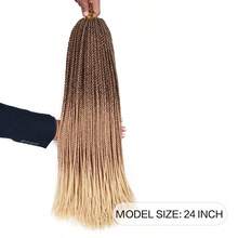 1piece Senegalese Twist Crochet Hair For  24 Inch Long Three Tone Ombre Pre Twisted Crochet Small Twisted Braids 30 Strands/Pack Ombre Brown Blonde - Ombre - View 3