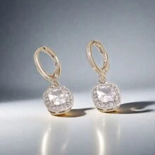 1pair 2024 European/ Recommended Gift For Valentine's Day Earrings, Made Of Pure Brass, Microset With Cubic Zirconia. Suitable For Women To Wear On Festivals, Dates, Parties, Schools And Daily Life. (Recommended Valentine's Day Gift For 2024) - Brows and Eyes Creative Design Boutique Copper Earrings - View 9