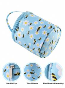 1pc Yarn Storage Bag Round Knitting Wool Yarn Bags Organizer Crochet Sewing Needles Handbag Weave Tools Accessories Bowl Crafts Tote - Multicolor - View 8
