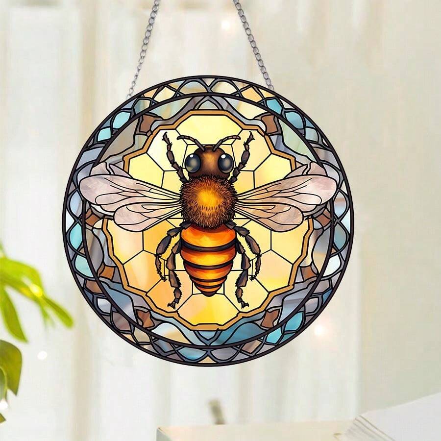 1pc Cartoon Bee Shape Acrylic Pendant - Multicolor - View 1