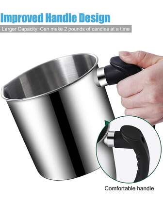 DIY Aromatherapy Candle Tool Making Material Set, 1.3L Melting Wax Pot + Spoon Halloween,Spooky,Autumn,Festival,Holiday ,Winter,Holiday,Festival,Room Decor,Gifts Birthday Graduation