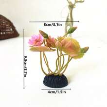 2入組人造荷葉和花卉,適用於水族箱、酒店、餐廳桌面裝飾 - 彩色 - 查看 3