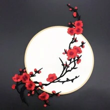 1 件裝梅花刺繡布貼用於服裝裝飾背膠 - 彩色 - 查看 6