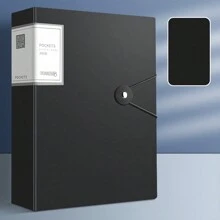 1 件莫蘭迪色 A4 文件夾,40/60 頁,適用於辦公室文件整理、課堂收藏 - 黑色 - 查看 6