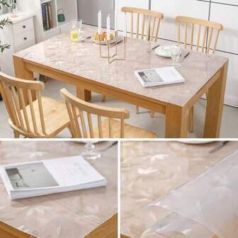 1pc Soft Glass Pvc Transparent Tablecloth, Waterproof, Heat Resistant, Oil Resistant, Plastic Table Cover For Dining Room, Coffee Table, Rectangle